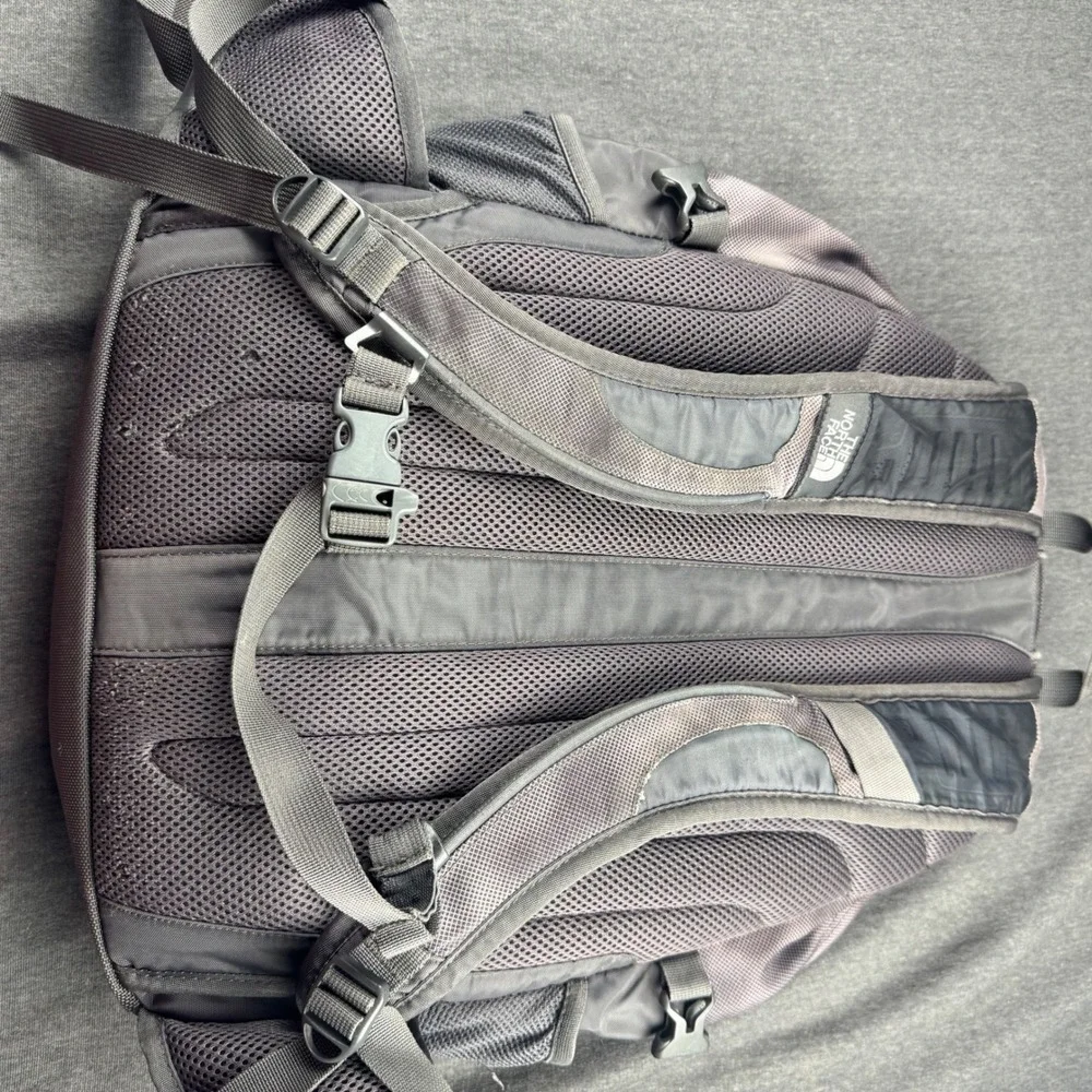 The North Face Recon Backpack Grey Lime Green Hiking School Laptop Daypack Bag